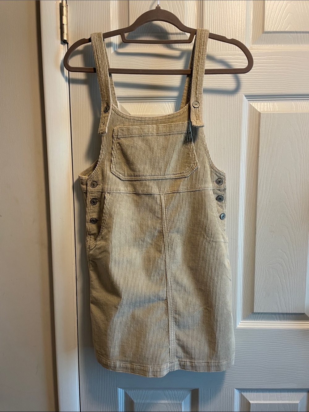 American Eagle Outfitters Corduroy Pinafore in Light Tan